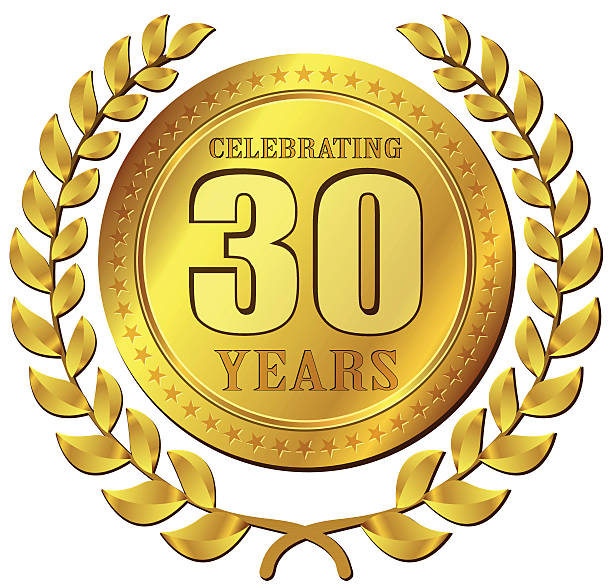 Illustration of anniversary celebration gold icon design
